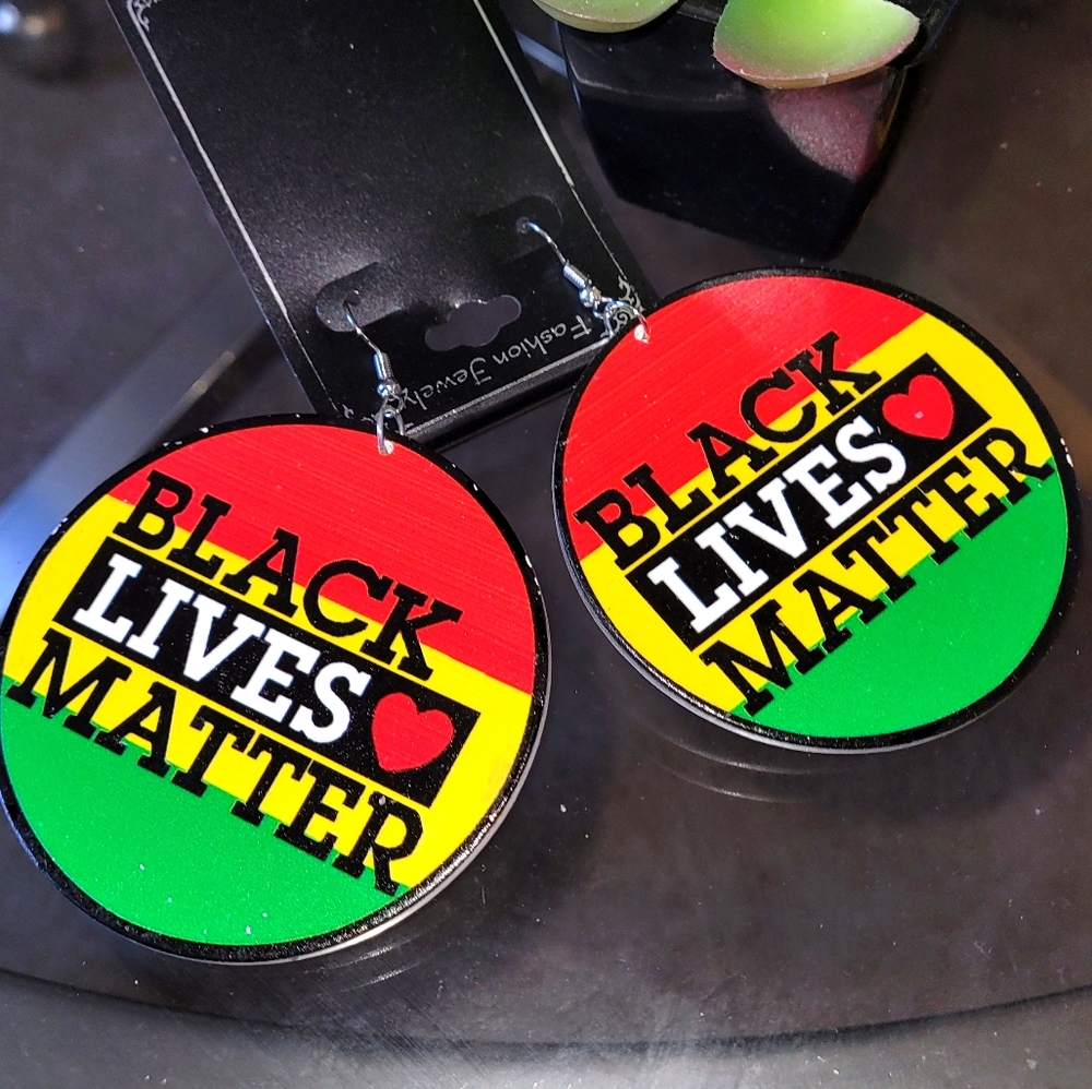 "BLM" Earrings!! Fashionable Costume jewelry!